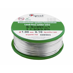 Flux Solder Wire, Lead Free, 1mm, Sn99Cu1 100g