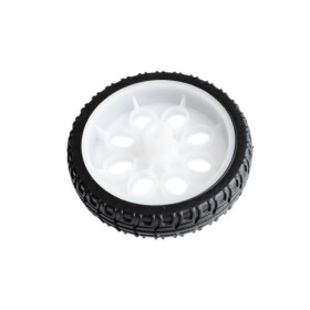Roata cu cauciuc 65mm compatibil TT alba