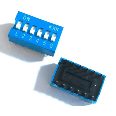 DIP Switch, DP-6P, 2.54mm, blue