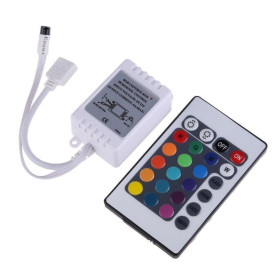 RGB LED vezérlő, 12V, 24 gomb, IR