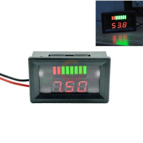 Battery status indicator voltmeter, 12-60V, with display
