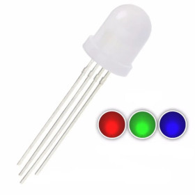 LED RGB 10mm catod comun, sticla mata