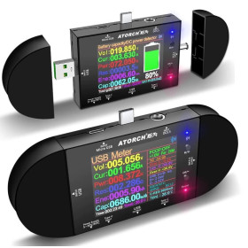 Multitester UD24, color, 2.4", Bluetooth, 5-32V, 0-5A, 12