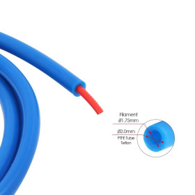 Blauer Teflonschlauch, PTFE, 2x4mm, Filament 1,75mm, 1 Meter
