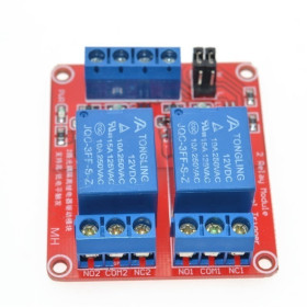 Relay module with optocoupler, High or Low level selectable, 2