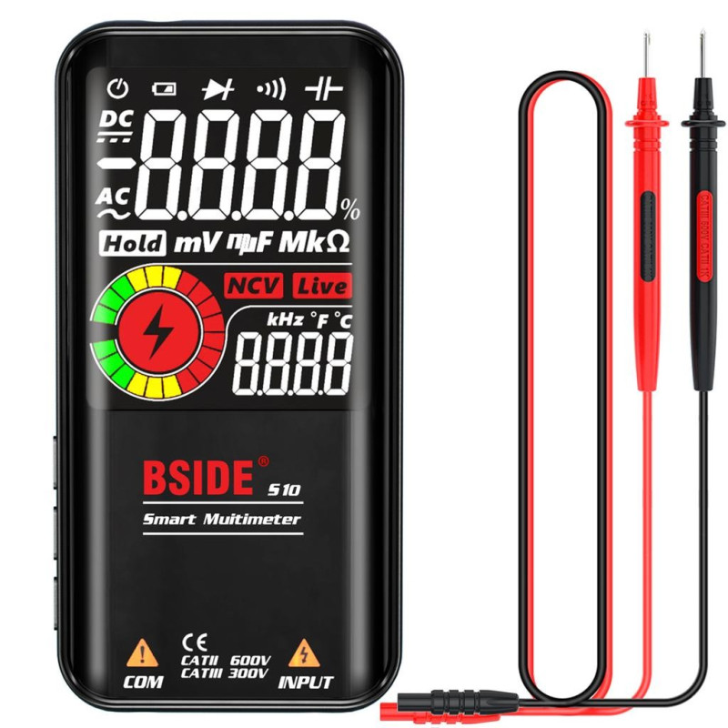 Visual Multimeter Digital multimeter BSIDE S10 compact True RMS NCV color display