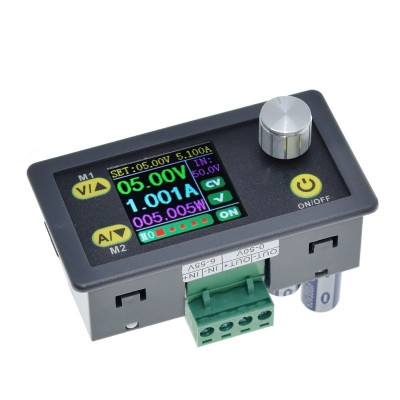 Panel feszültségcsökkentő modul, színes LCD, CC-CV, 6-55V-tól
