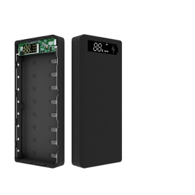 Kit Powerbank, 8P, 18650, Dual USB, QC 3.0, con display, Tipo-C