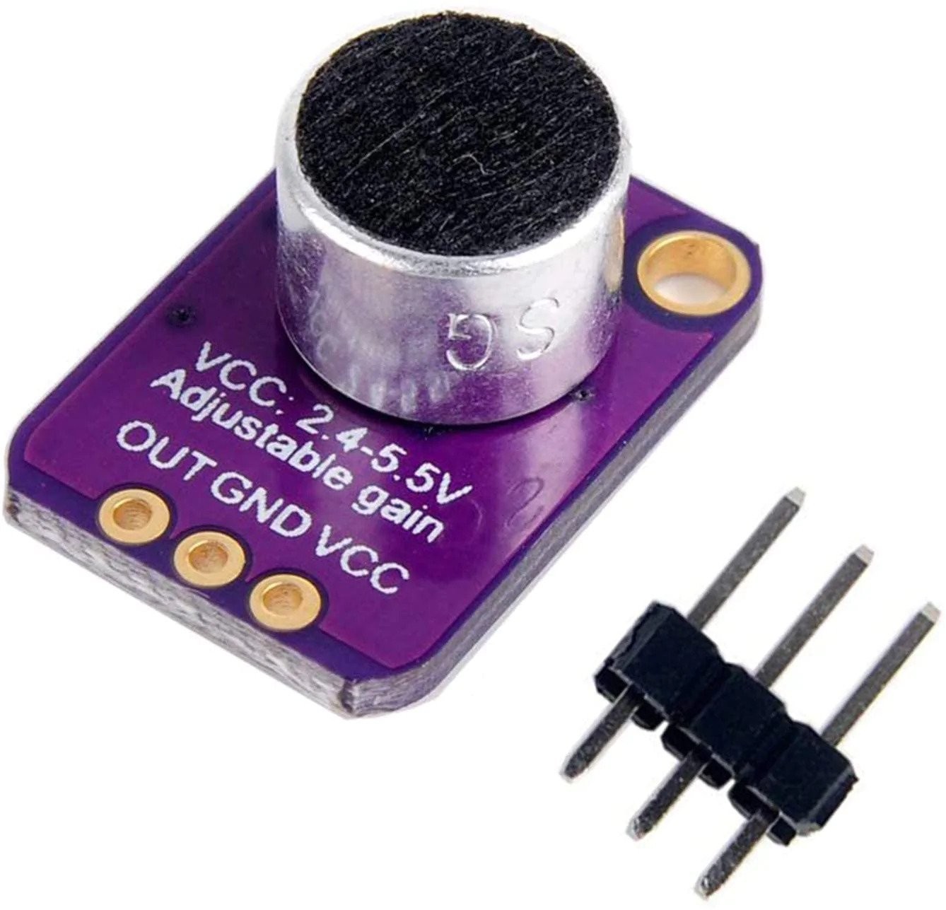 MAX4466 microphone module with amplification, adjustable, Arduino