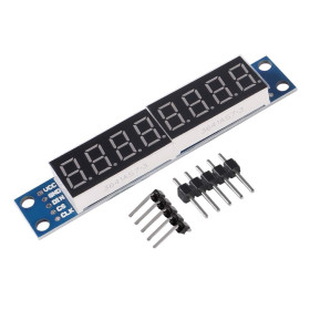 Kijelzőmodul 8 számjegyű, 7 szegmenses, MAX7219, 3,3-5 V
