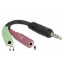 3,5-mm-Audiosteckeradapter, Stecker auf Doppelbuchse, Splitter