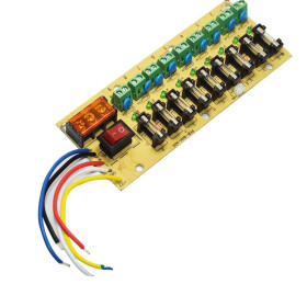 Power distribution board, 9-way, with terminal, 12VDC, with