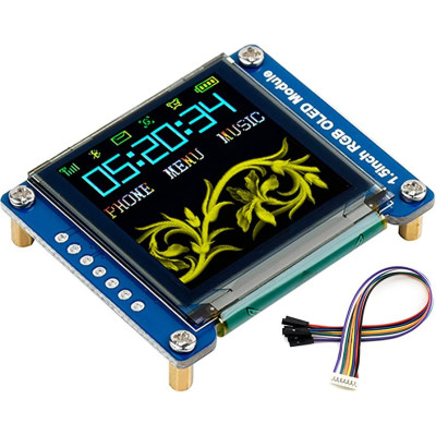 OLED kijelzőmodul, RGB, 1,5 hüvelyk, 65 ezer szín, 6 bit, 128x128