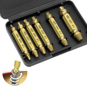Set of 6 screw extractors, HSS 4341, 2-12mm