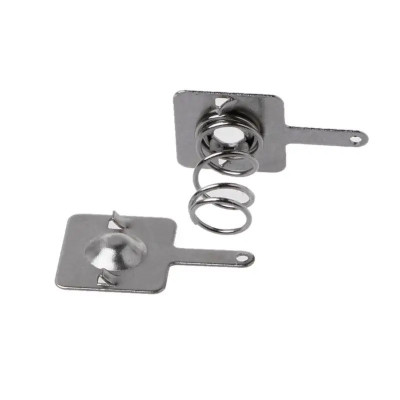 AA battery contact set, flat plus spring