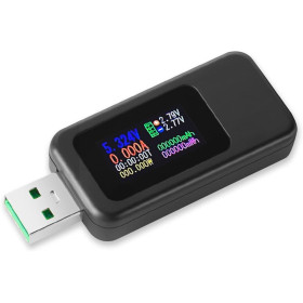 Tester USB MX18, display LCD a colori, 4-30 V, 0-6,5 A