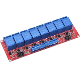 5V relay module, 8 channels, with optocoupler, High and Low