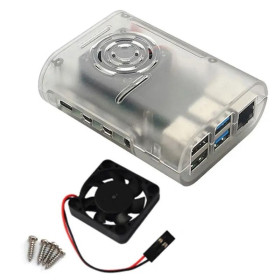 Gehäuse für Raspberry Pi 4, mit 5V-Lüfter, transparent