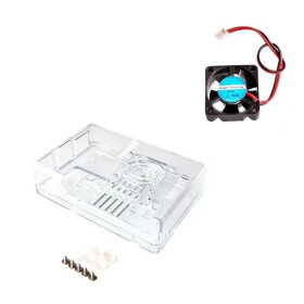 Raspberry Pi 3B ház, 5V-os ventilátorral, átlátszó