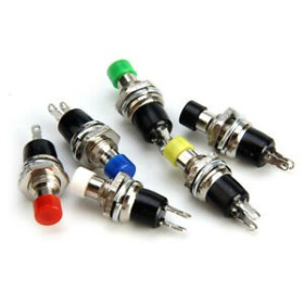 Pulsante senza aggancio, PBS-110, 7mm, NO, Verde