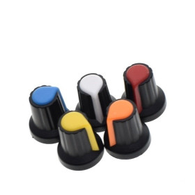 Capac knob potentiometru 6mm rosu 15x17