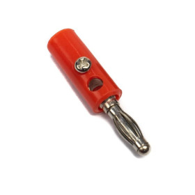 Banana connector 4mm, Male, Red