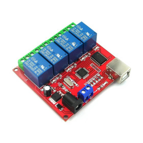 Programmable relay, 4CH, 5V, USB serial control