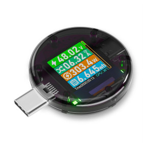 USB Type-C tester, 50V, 12A, Color LCD screen, round, touch