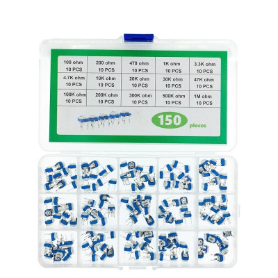 Set di 150 potenziometri RM065, 15 valori, scatola