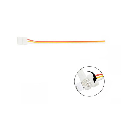 Addressable LED Strip Quick Connector, 10mm, 3P, with wires