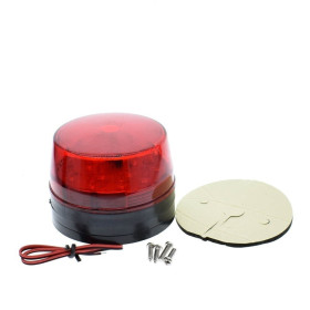 LED figyelmeztető lámpa, piros, 12V