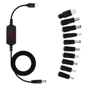 Universaladapter mit 10 Steckern, USB-C, PD, 5–20 V DC