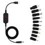 Univerzális adapter 10 csatlakozóval, USB-C, PD, 5-20VDC