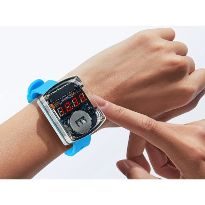 DAUERHAFT Orologio con Cinturino in Acciaio Inossidabile elettronico con retroilluminazione a LED Digitale 3 Colori, Orologio da Polso Rettangolare, Impermeabile 30 m, Unisex(Argento