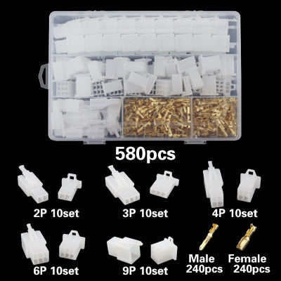 Kit conectori auto 2.8mm, 580 piese, 2-9 pini, mama tata