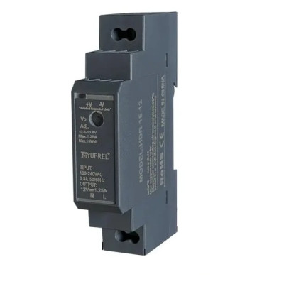 Schienen-Netzteil, 100–240 VAC auf 5 V DC, 15 W