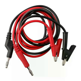 Test cables, 4 mm banana plug to crocodile clip, 1 m, 15 A, 1000 V, 2 pcs