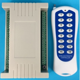 Relay 16 channels with remote control, 12V, 315MHz