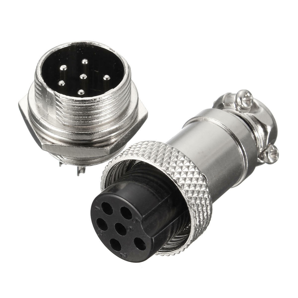 Set conector GX16 6 pini mufa mama+tata cu filet