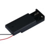2 AA battery holder with cover and switch