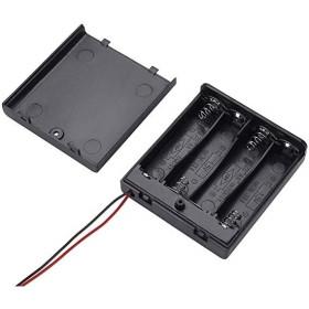 Porta batterie AA, 4AA, con coperchio e interruttore