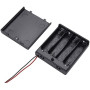 AA battery holder, 4AA, with cover and switch