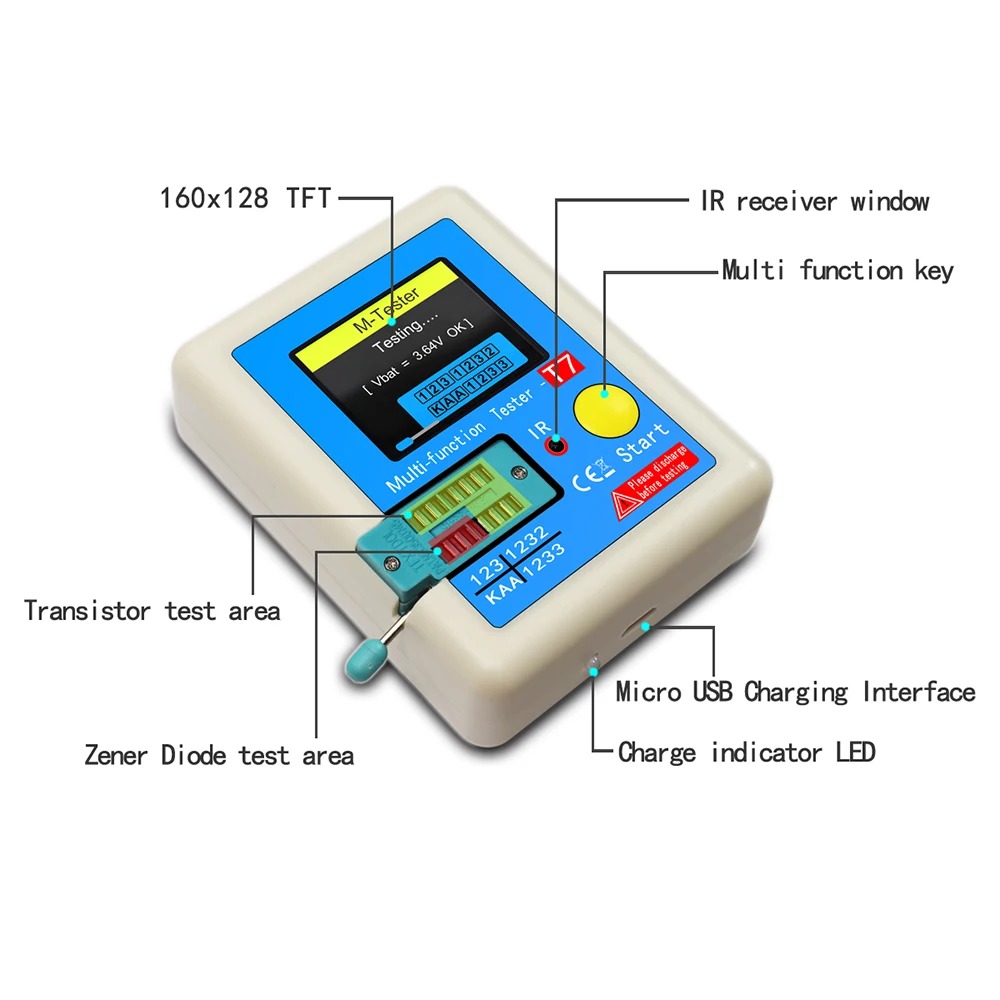 Kiváló Minőségű, Vadonatúj Lcr-T4 Lcr-Tc1 Lcr-T7 Esr Meter Transistor Tester Dioda Triode Kapacitasi Scr Induktivitasa